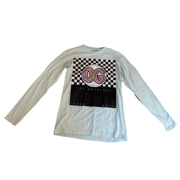 Fresh Laundry Donut OG T‑Shirt Men’s Small White Pink Blue Cotton Long Sleeve - Picture 1 of 4